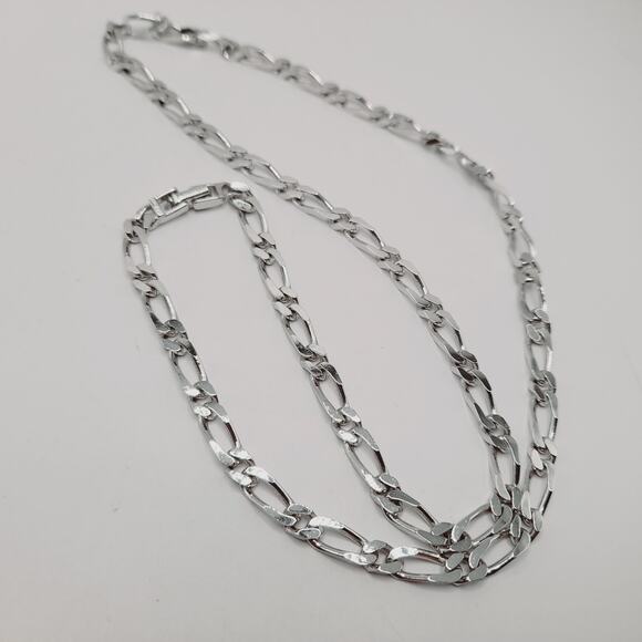 Monet Rhodium Plated 24 Inch Chain Necklace, Vintage Silver Tone Link Chain - Picture 5 of 11